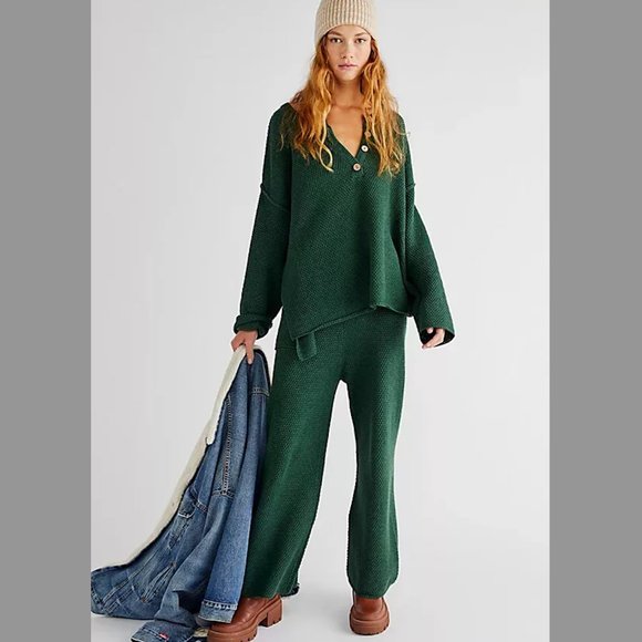NWOT Free People Hailee Sweater Set Green Meadow - Picture 1 of 2
